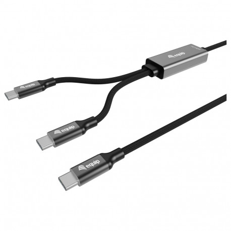 "Equip Kabel USB-C4.0->C Y-Kabel PD140W St/St 1.50m schwarz"