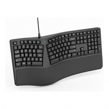 Trust ergonoomiline mitme seadme juhtmevaba klaviatuur Keyra Bluetooth 2.4GHz DE, must