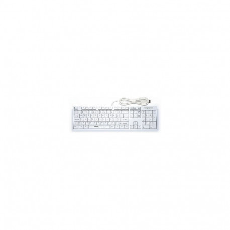 GETT GCQ CleanType Easy Basic plastkorpusega klaviatuur IP 68 NUM-plokk 105 klahvi USB valge DE aset