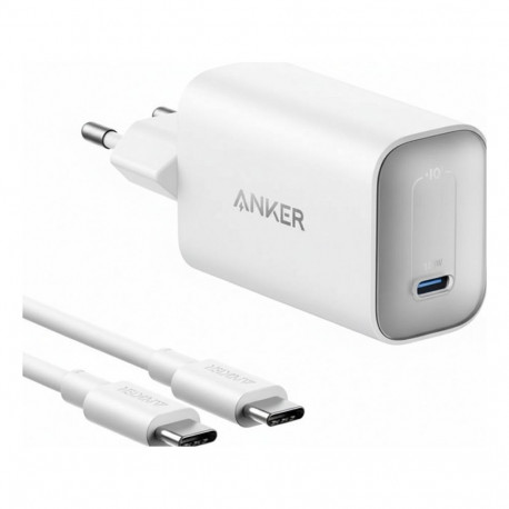 Anker Nano laadija 100W 1x USB-C koos USB-C kaabliga, valge