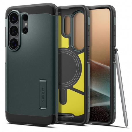 Kaitseümbris Tough Armor (MagFit), Samsung Galaxy S26 Ultra, tumeroheline, tugijalaga, Qi2/MagSafe t