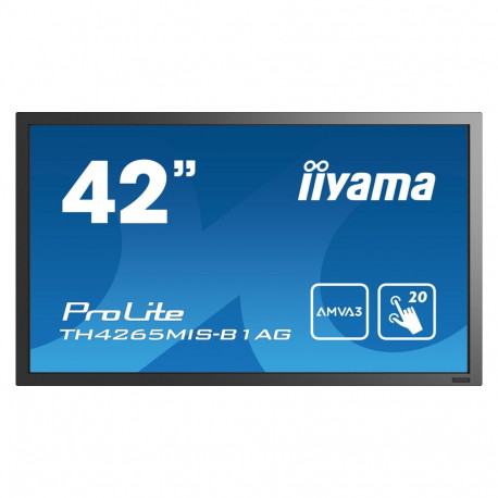 "106,7cm/42'' (1920x1080) iiyama ProLiteTH4265MIS-B1AG 6,5ms 16:9 VGA HDMI Speaker VESA TOUCHSCREEN 