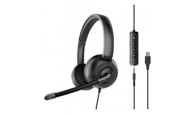 Speedlink kontori peakomplekt METIS USB stereo, must