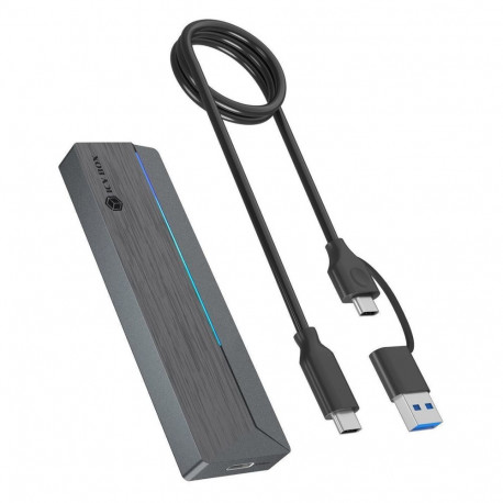 "ICY BOX M.2 NVMe & SATA enclosure, RGB lighting, USB 3.2 Gen 2, 10 Gbps"