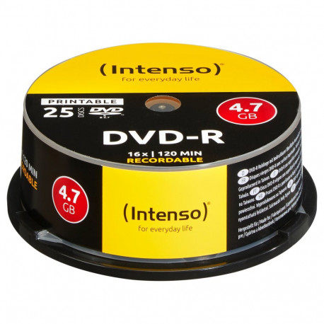 "1x25 Intenso DVD-R 4,7GB 16x Speed Cakebox printable"
