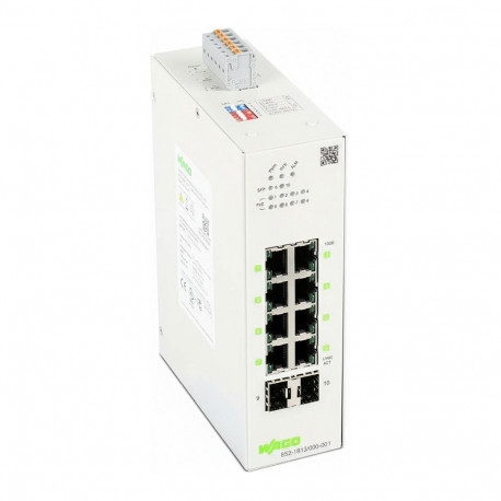 WAGO 852-1813/000-001 Lean-Managed võrgulüliti 8-pordiline 1000Base-T 2-pesaline 1000Base-SX/L