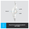 "Logitech H390 Headset on-ear wired USB-A off-white"