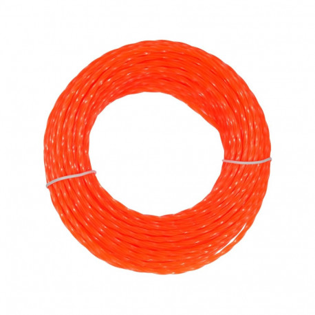 Flo GRASS TRIMMER LINE SILENT 2.4MM X 15M 89480, 2.4mm, 15m, nylon, twisted square, quiet operation