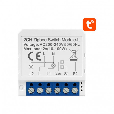 Smart Switch Module - AVATTO LZWSM16-W2 ZigBee No Neutral 2 Channels