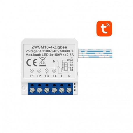 Smart Switch Module - AVATTO ZWSM16-W4 4-Channel ZigBee Smart Switch