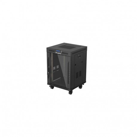 RACK CABINET 19" FREE-STANDING 15U/600X600 (FLAT PACK) WITH GLASS DOOR LCD BLACK LANBERG V2