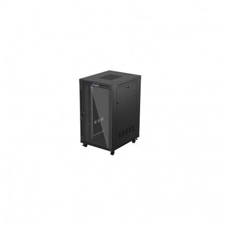 Lanberg võrgukapp V2 19" 27U/800x1000, vabaltseisev, lamepakendis, klaasuksega, LCD, must