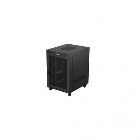 LANBERG rack-kapp V2 19" eraldiseisev 22U/800x1000 võrguuksega, LCD, lamedas pakendis, must
