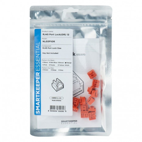 ESSENTIAL RJ45 pordilukk NL03 12 Stück, värvikood oranž