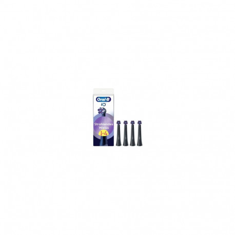 Braun Oral-B iO Radiant White 4-pack, black brush heads, for a brightening clean