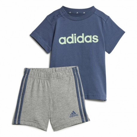 Spordikostüüm Beebidele Adidas I Lin Co Set Infantil Sinine Hall Mitmevärviline - 9-12 kuud