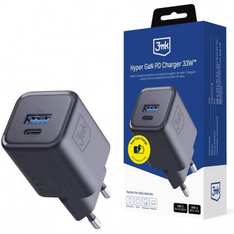 3mk Hyper Charger PD 33W GaN QC4+ Black