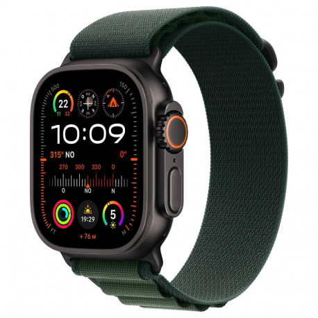 "APPLE Watch Ultra 2 GPS + Cellular 49mm Black Titanium Case with Dark Green Alpine Loop - Small"