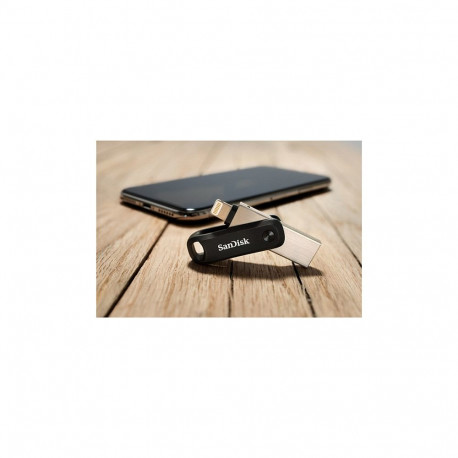 Sandisk mälupulk iXpand Go 128GB USB 3.1 Apple Lightning, must/hõbe