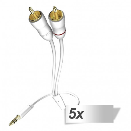 5x in-akustik Star Audiokaabel 3,5 mm Pistik - Cinch 0,75 m