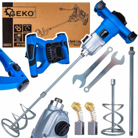 Geko elektriline segisti G80212, 1600W, 230V, 2 kiirust, 240-500 RPM, 380-850 RPM, M14 keere, 60cm, 