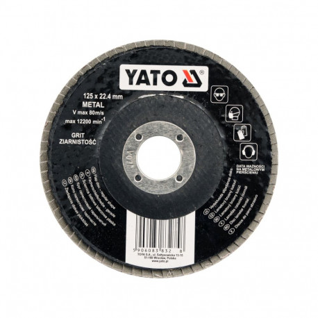 Yato lapiidisk YT-83276, 125mm, P120, sünteetiline vaigud, alumiinium, 12200min⁻¹, 22.4mm, 80m/s