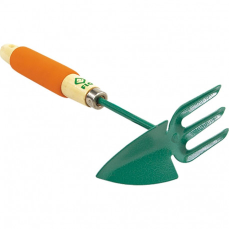 Flo hoe-cultivator 99050, 300mm, 80mm, 65mm, 3 teeth, steel, wooden handle, lacquered