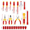 Einhell-KWB E-Case Electrical VDE Tool Case, 24 Pieces (Red/Yellow, with Tool Assortment for Electri