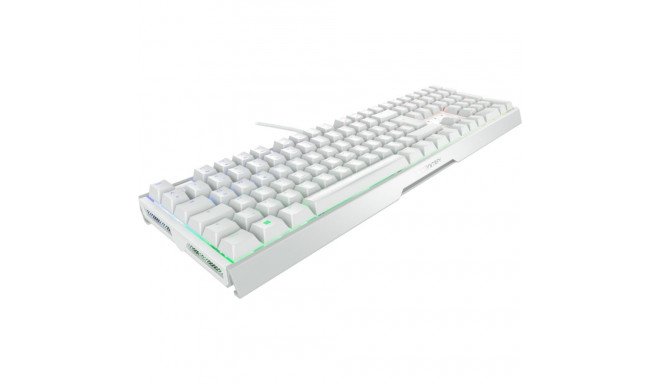 XTRFY mehaaniline klaviatuur MX 3.1 DE-paigutus Cherry MX2A Red, valge/hõbedane
