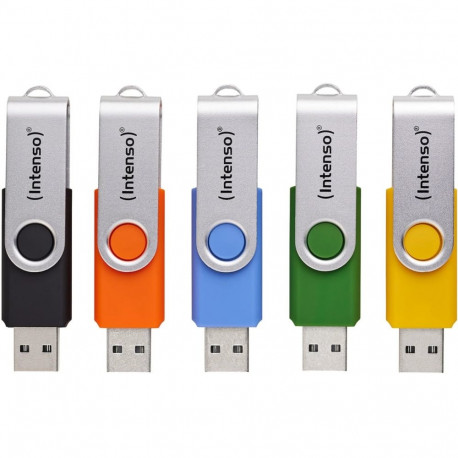 Intenso Office Line Multipack 16 GB (5 USB-A 3.2 USB sticks in yellow, green, black, blue + orange)