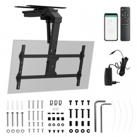 Maclean electric TV mount, ceiling mount, Tuya support, max. VESA 800x400, reg. in pos. +90°~-90°, f