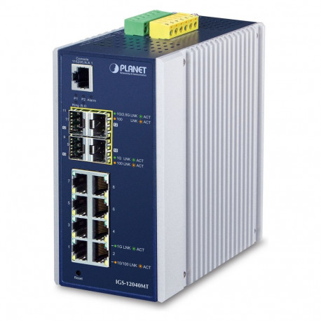 "Planet IGS-12040MT 8-Port Industrial Managed Switch"