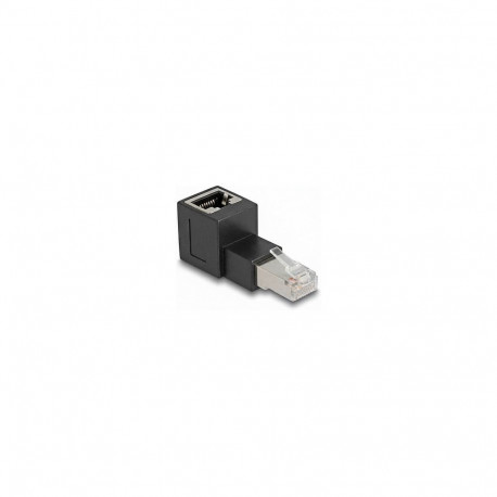 "Delock RJ45 Stecker zu RJ45 Buchse Adapter Cat.6A 90° nach oben gewinkelt"