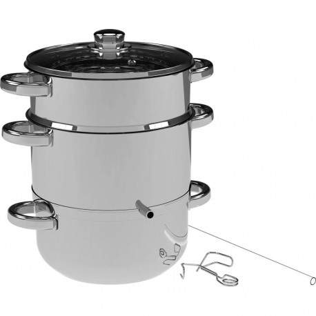 Browin 800505 steam juicer and steamer, 5L, stainless steel, 31.2x23.5x35cm, 1.95kg
