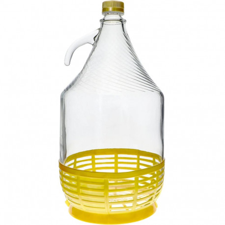 Browin Dama 640215 5L glass carboy, screw cap, plastic basket