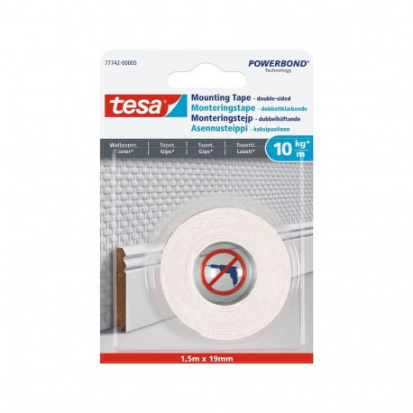 kahepoolne teip 1.5m x 19mm tapeedile