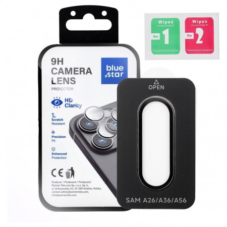 Camera Lens Protector BLUE STAR Easy Install for SAMSUNG A36 black