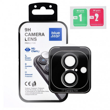 Tempered Glass Camera Lens Protector for iPhone 17 AIR Blue Star Easy Install black