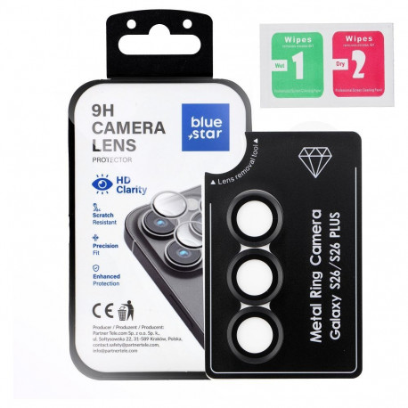 Camera Lens Protector BLUE STAR Easy Install for SAMSUNG S26 PLUS black