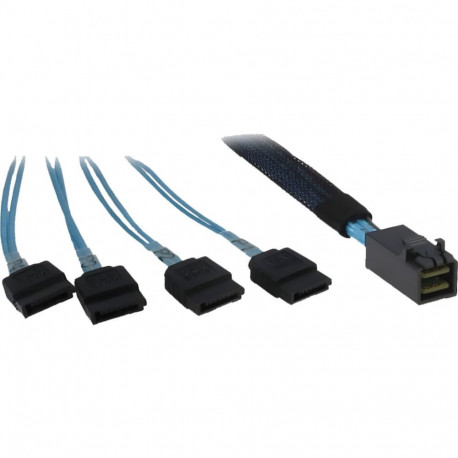 Kabel SFF 8643 > 4x SATA (schwarz/blau, 0,7 Meter, Crossover)