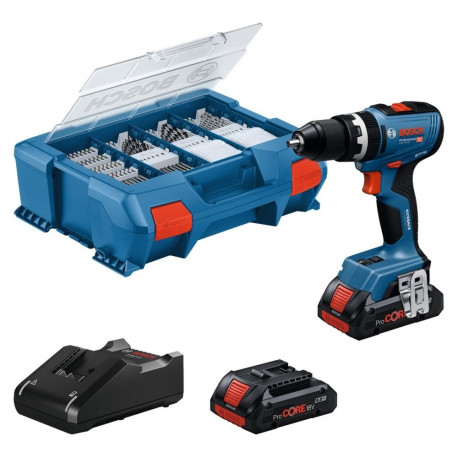 Akku-Schlagbohrschrauber GSB 18V-65 Professional, 18Volt (blau, 2x Li-Ion Akku 4,0Ah, 82-teiliges Zu