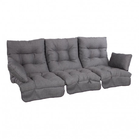 Kiigepadjad ROMA 108x56xH10cm, 3 tk, täidis fiiberkiud, tumehall, kangas 593, 100% polüester