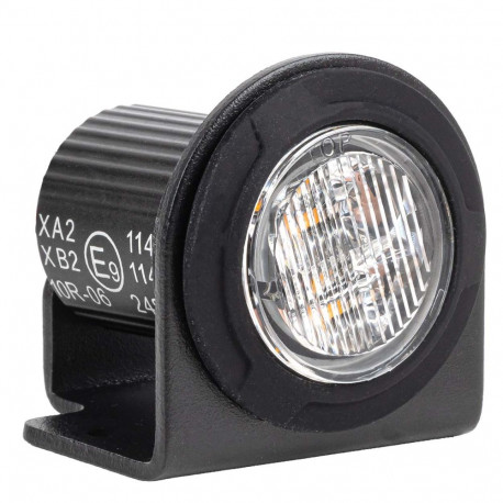 Lampa ostrzegawcza okrągła pomarańczowa led r65 12v 24v 12w amio-04864