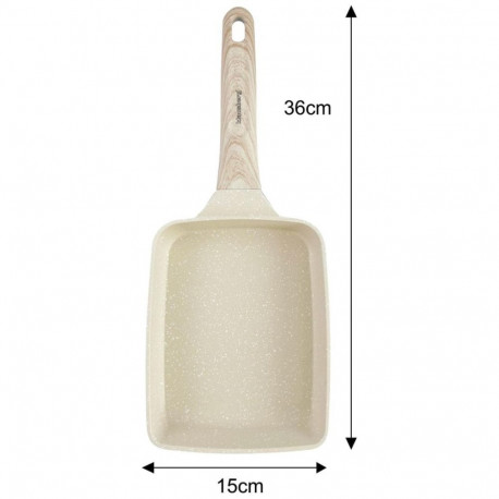 Klausberg kandiline pann KB-7815 mittenakkuva kattega puidust käepidemega 36x15x4cm, beež