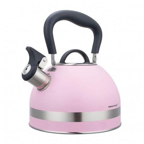 Czajnik z gwizdkiem, 1.8l, stali nierdzewnej, różowy, kinghoff, kh-1856