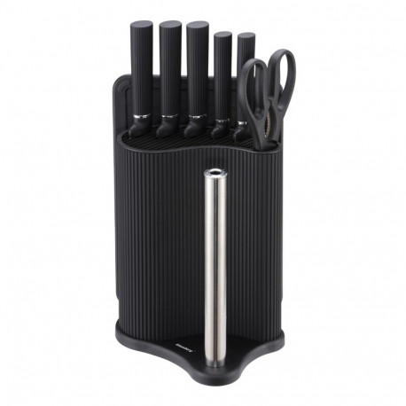 Klausberg nugade komplekt KB-7977 8-osaline hoidikuga roostevabast terasest, must