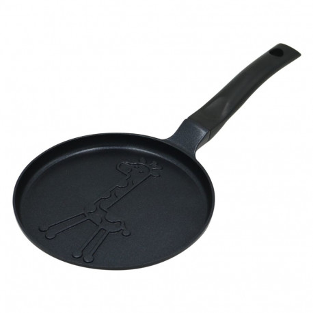 Patelnia do naleśników, wzór żyrafa, aluminiowa, nieprzywierająca powłoka, czarna, śr.18 cm, klausbe