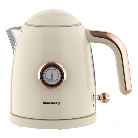 Klausberg elektriline veekeetja kb-9018 termomeetriga roostevaba teras 1.0l 1200W, kreemjas
