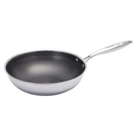 Pann mittenakkuva kärgstruktuuriga kattega 28cm 3-kihiline teras 304 PFOA-vaba