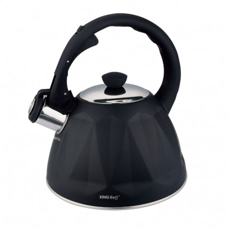 Czajnik z gwizdkiem, 2 l, kolor czarny mat, stal nierdzewna